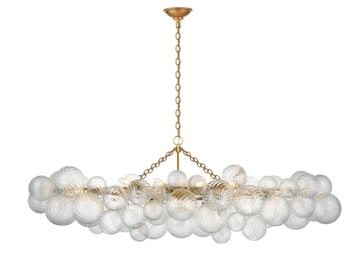 Talia - Large Linear Chandelier in Plaster White with Clear Glass by Visual Comfort Europe - view 2